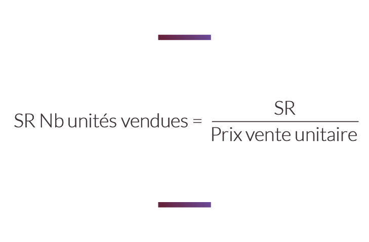 formule calcul seuil de rentabilité en nombre d'unités vendues